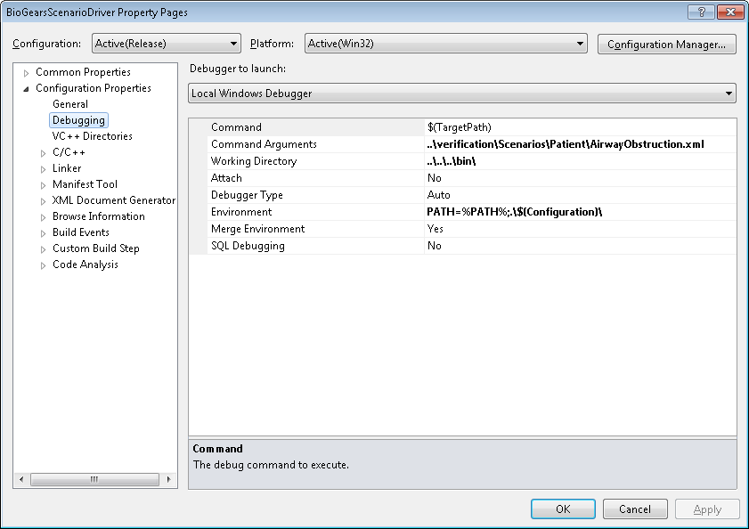 Debug Settings